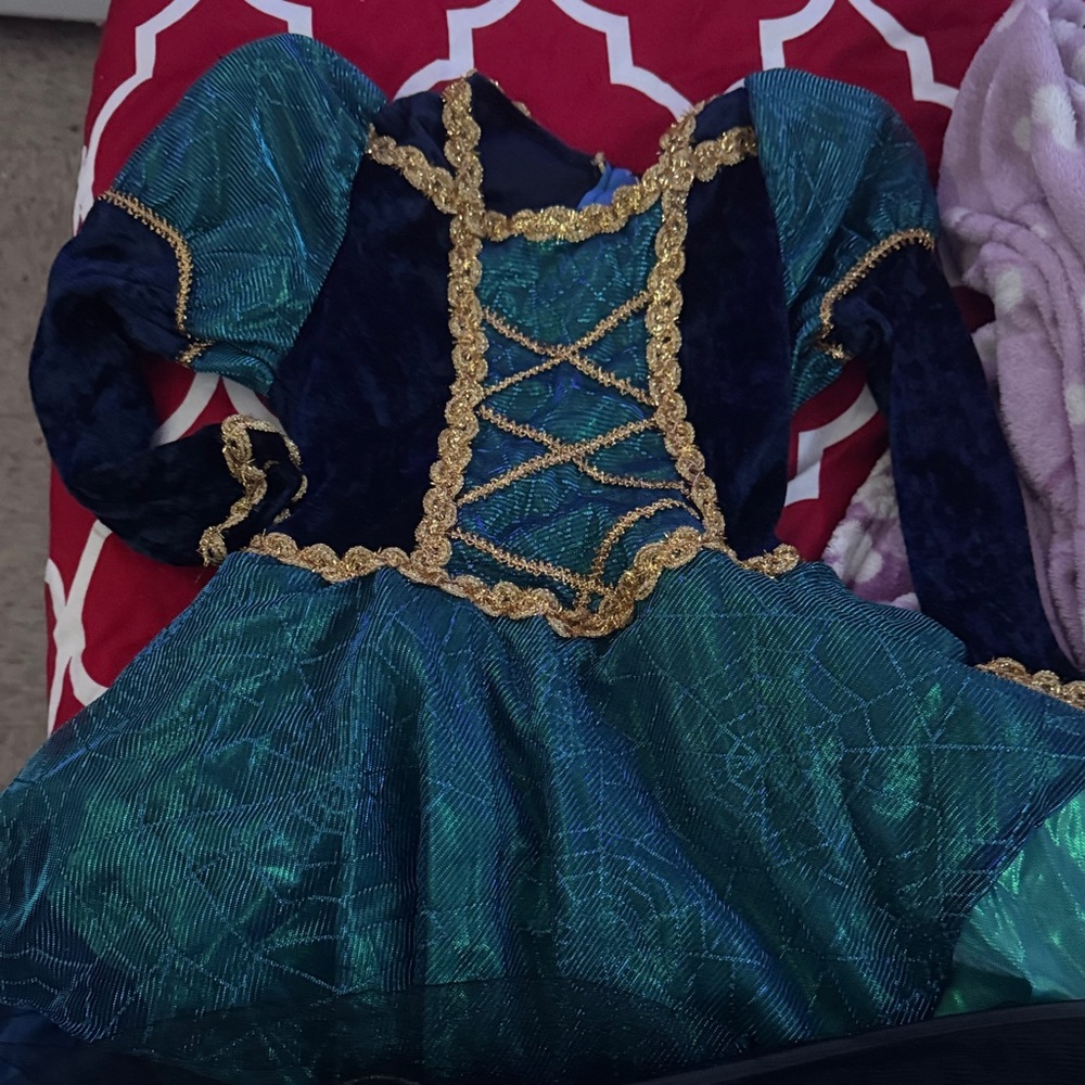 Kids Green and Gold Costume Dress